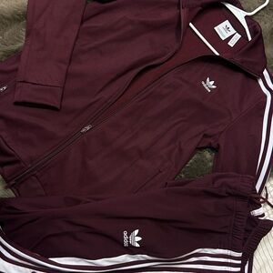 Adidas Burgundy Tracksuit